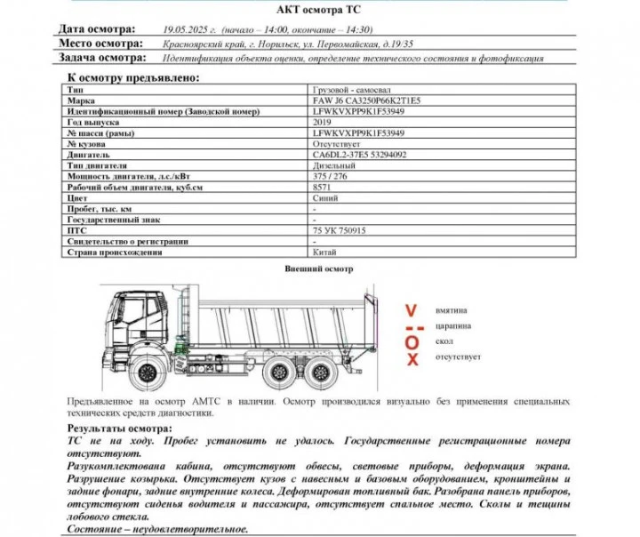 Продается Самосвал  FAW J6, 2019, г. Норильск